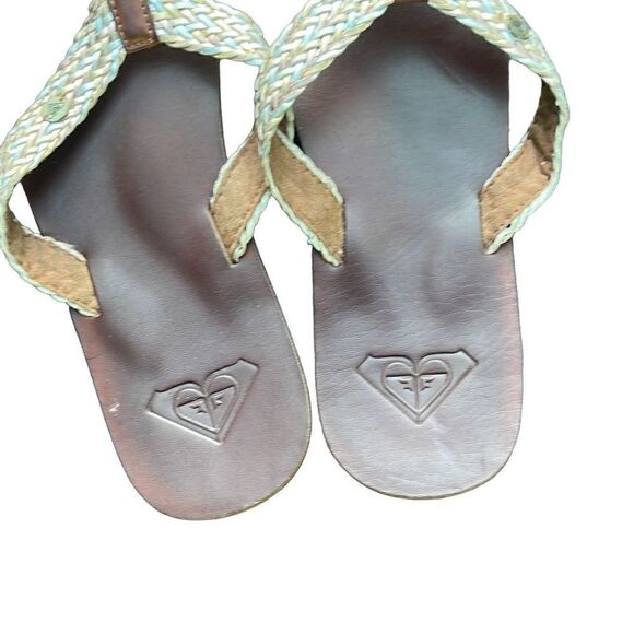 Roxy Braided Leather Flip Flop Sandals Size 9 Euc - Picture 4 of 6